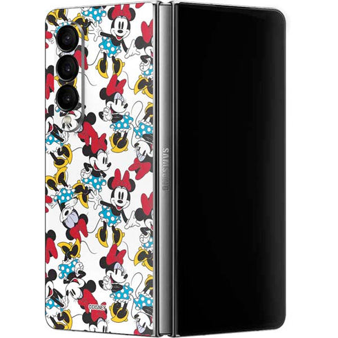Disney Minnie Mouse Rockin Minnie Pattern Galaxy Z Fold4 5G Skin